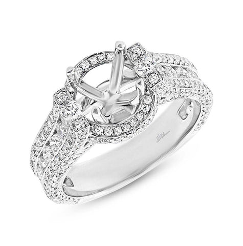 1.80 Ctw 18k White Gold Diamond Semi-mount Ring Size 5