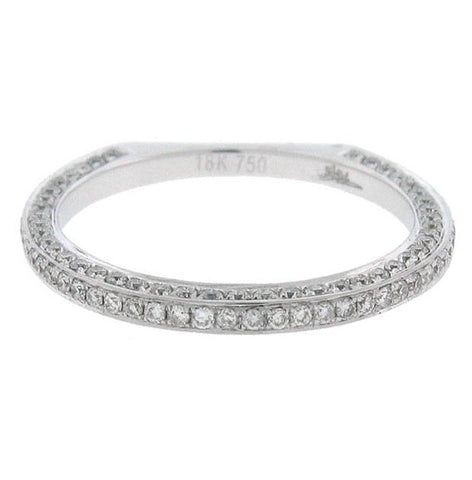 0.70 Ctw 18k White Gold Diamond Womens Band Size 6.5