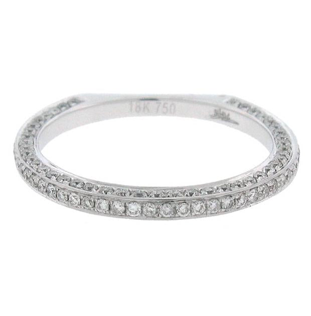 0.70 Ctw 18k White Gold Diamond Womens Band Size 7