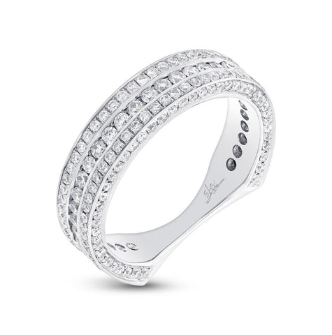 1.40 Ctw 18k White Gold Diamond Womens Band Size 6