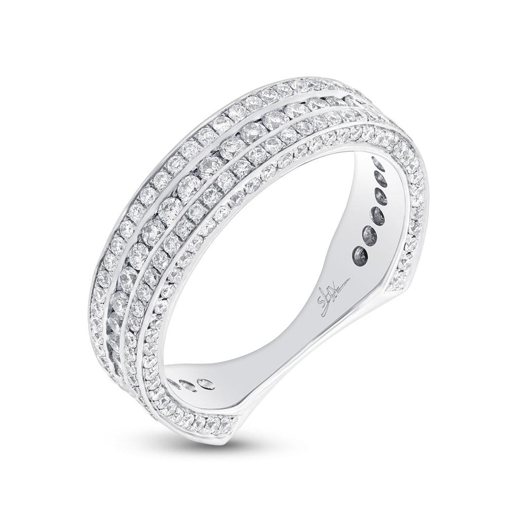 1.40 Ctw 18k White Gold Diamond Womens Band Size 7