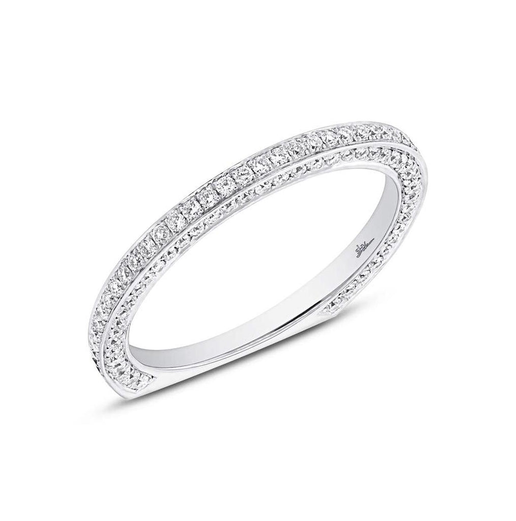 0.65 Ctw 18k White Gold Diamond Womens Band Size 7.5