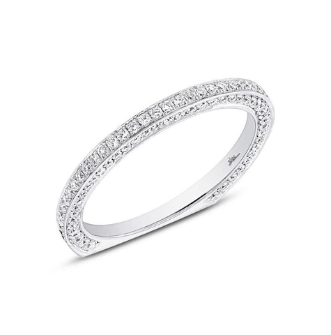 0.65 Ctw 18k White Gold Diamond Womens Band Size 7