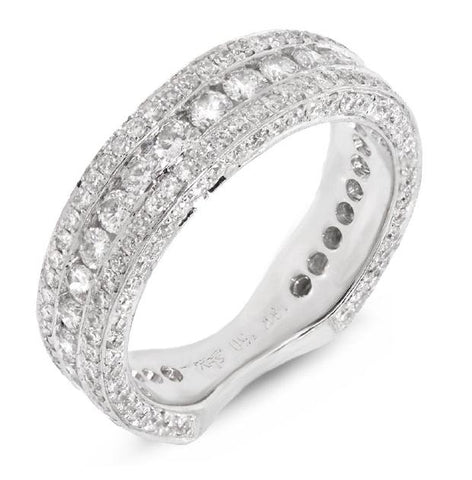 1.75 Ctw 18k White Gold Diamond Womens Band Size 5.5