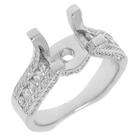 0.75 Ctw 14k White Gold Diamond Semi-mount Ring Size 7