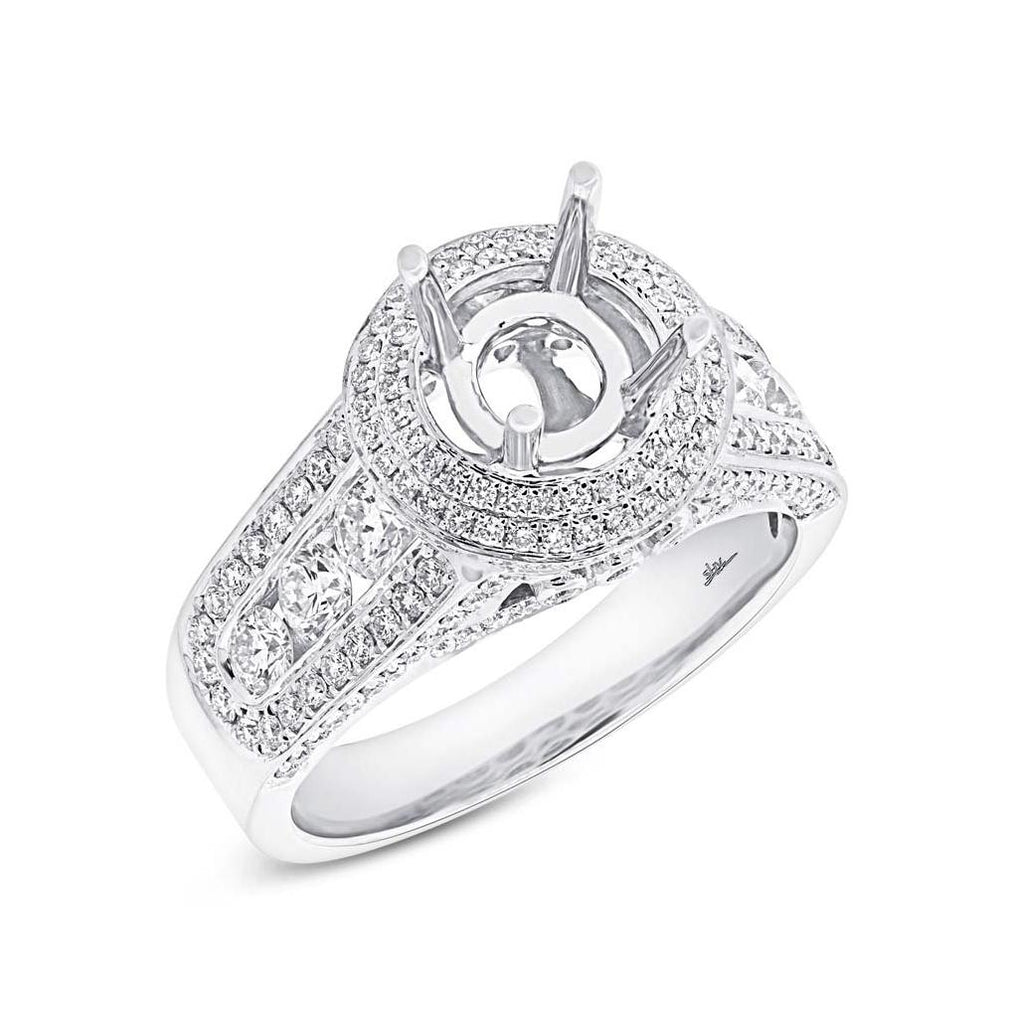 1.50 Ctw 18k White Gold Diamond Semi-mount Ring Size 6.5