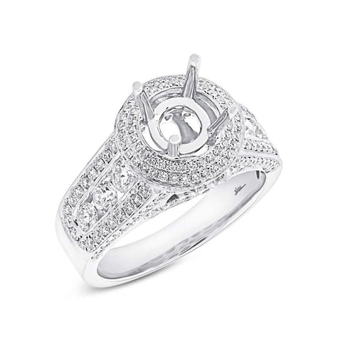 1.50 Ctw 18k White Gold Diamond Semi-mount Ring Size 7