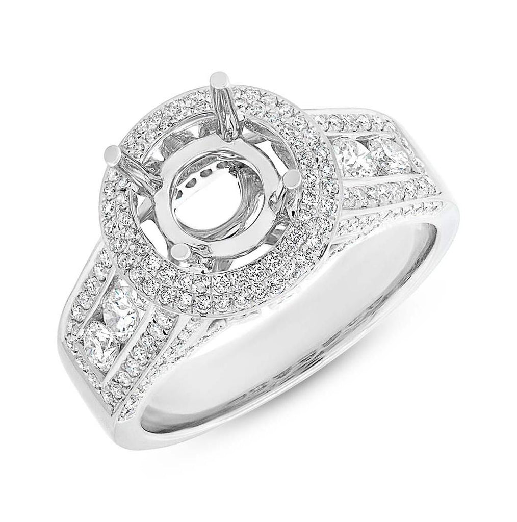 1.50 Ctw 18k White Gold Diamond Semi-mount Ring