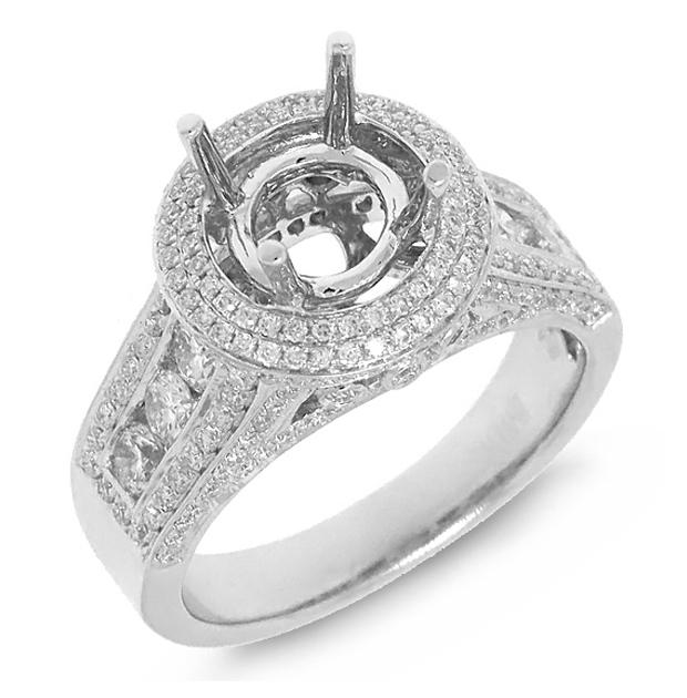 1.50 Ctw 14k White Gold Diamond Semi-mount Ring