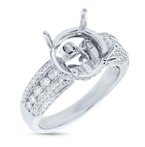 0.74 Ctw 14k White Gold Diamond Semi-mount Ring