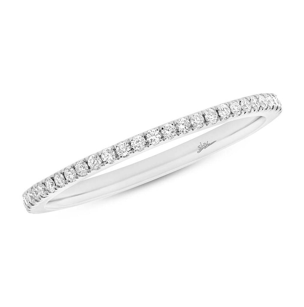 0.25 Ctw 18k White Gold Diamond Womens Band Size 7.25