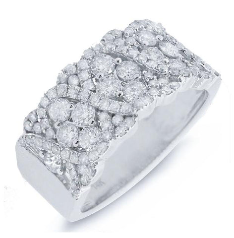 1.29 Ctw 14k White Gold Diamond Womens Ring