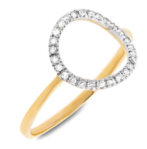 0.11 Ctw 14k Yellow Gold Diamond "o" Ring