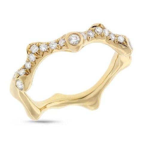0.34 Ctw 18k Yellow Gold Diamond Womens Ring