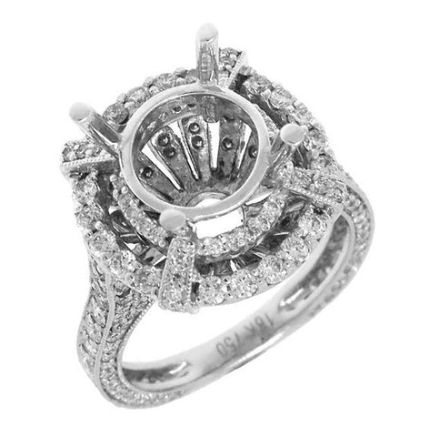 1.70 Ctw 18k White Gold Diamond Semi-mount Ring