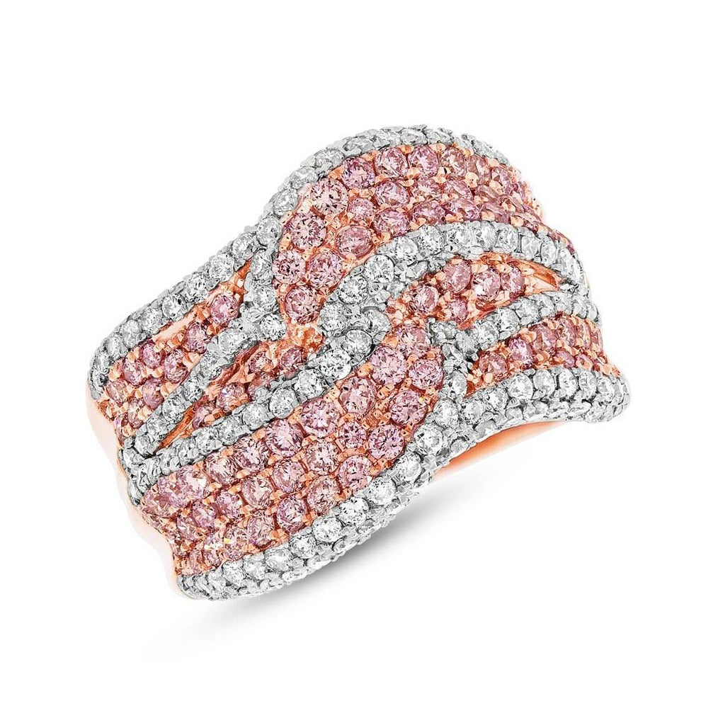 2.12 Ctw 14k Rose Gold Natural Pink Diamond Womens Ring