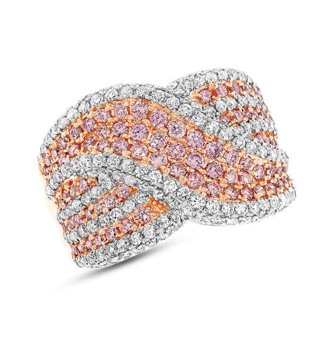 2.00 Ctw 14k Rose Gold Natural Pink Diamond Womens Ring