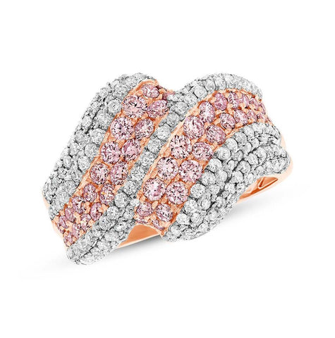 1.97 Ctw 14k Rose Gold Natural Pink Diamond Womens Ring