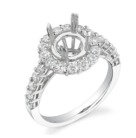 1.15 Ctw 18k White Gold Diamond Semi-mount Ring