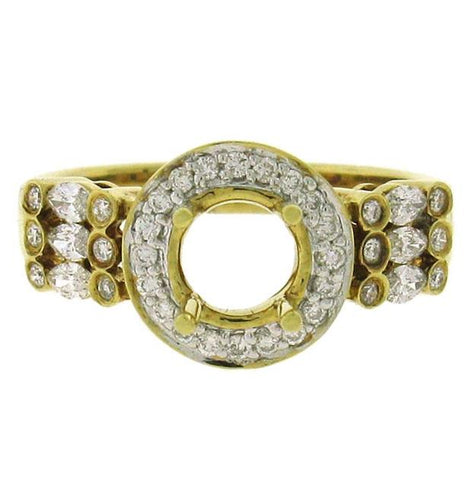 0.65 Ctw 18k Yellow Gold Diamond Semi-mount Ring