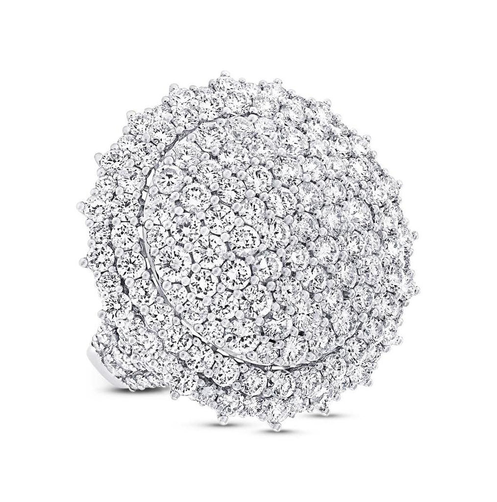 5.10 Ctw 18k White Gold Diamond Pave Womens Ring