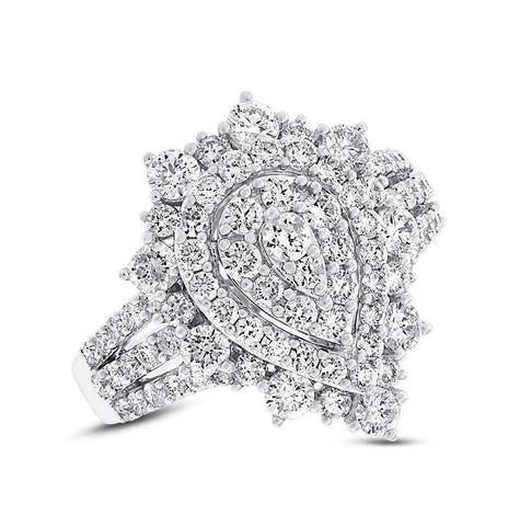 1.90 Ctw 18k White Gold Diamond Womens Ring