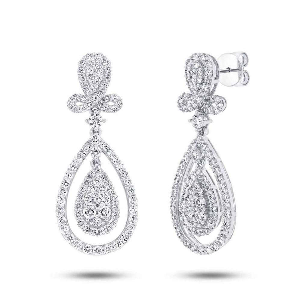 3.26 Ctw 18k White Gold Diamond Earring