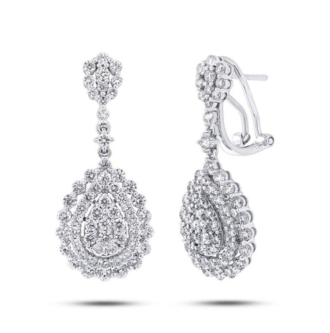 2.78 Ctw 18k White Gold Diamond Earring