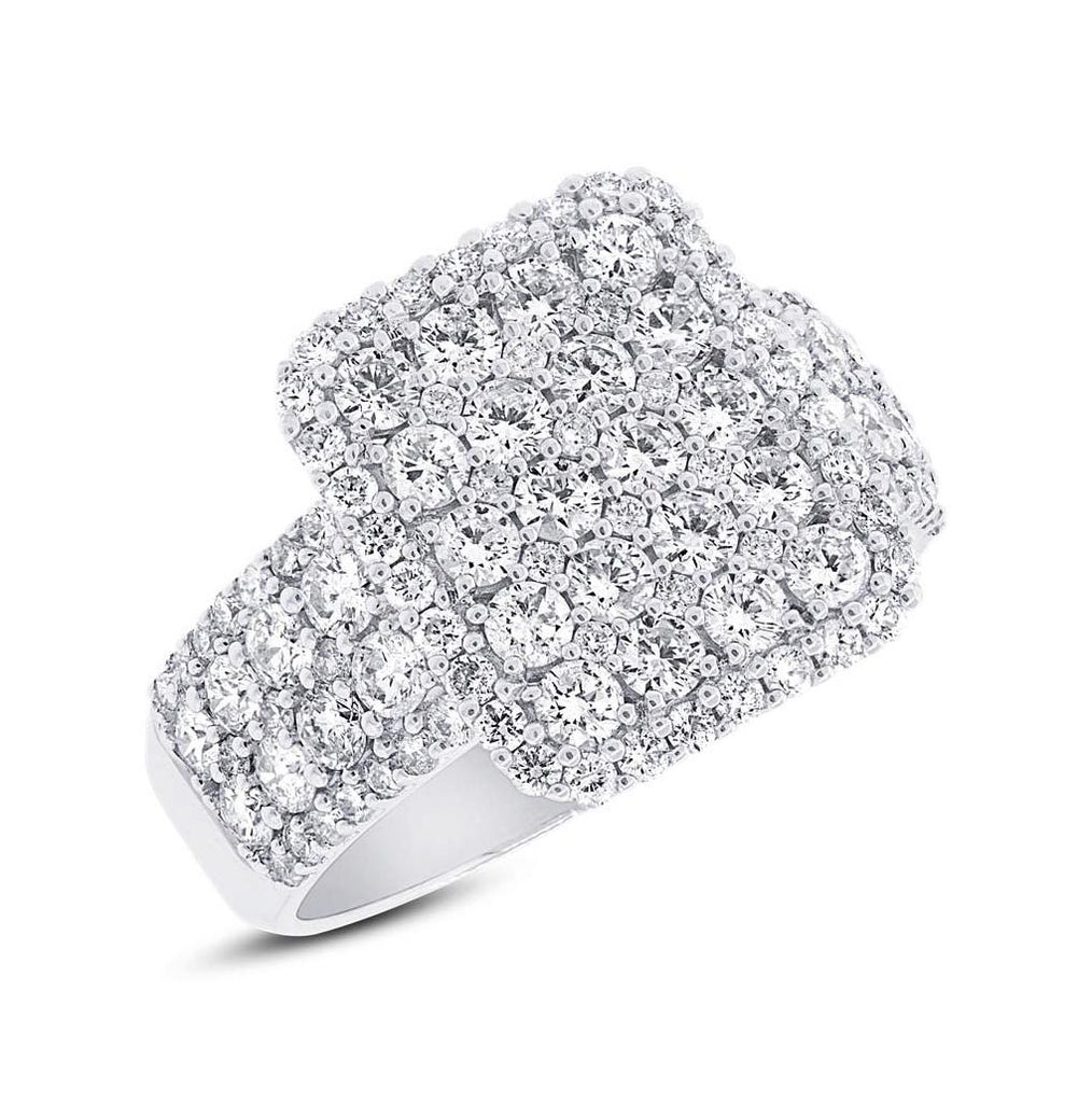 2.00 Ctw 18k White Gold Diamond Pave Womens Ring