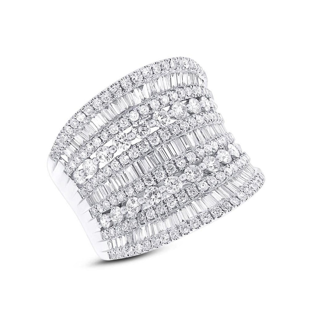 2.38 Ctw 18k White Gold Diamond Baguette Womens Ring