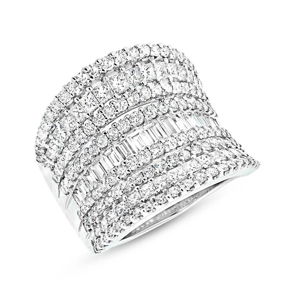 3.21 Ctw 18k White Gold Diamond Womens Ring