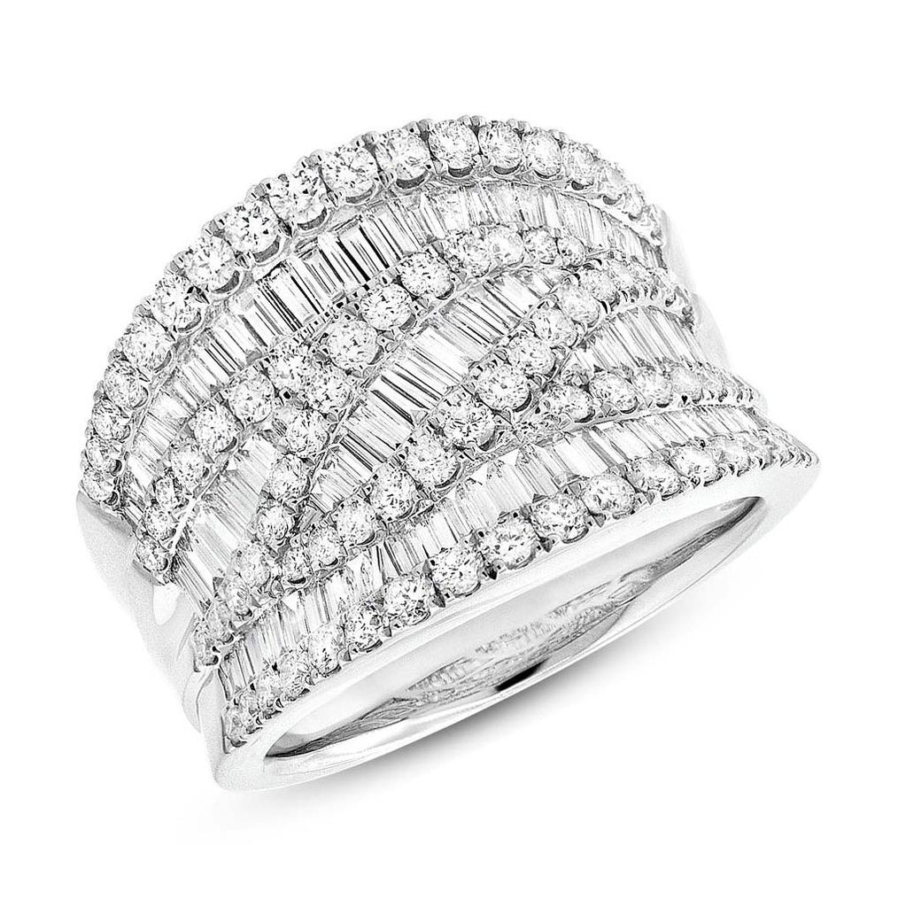 2.24 Ctw 18k White Gold Diamond Baguette Womens Ring