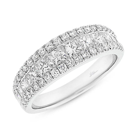 1.75 Ctw 18k White Gold Diamond Womens Band Size 5.25