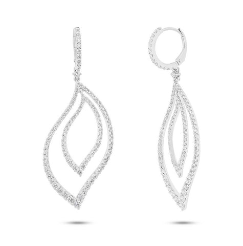 2.91 Ctw 18k White Gold Diamond Earring