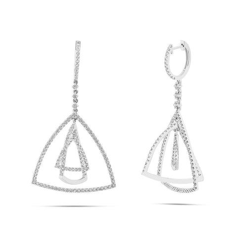 2.80 Ctw 18k White Gold Diamond Earring