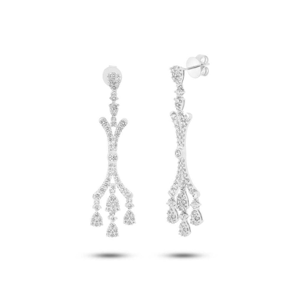 3.10 Ctw 18k White Gold Diamond Earring