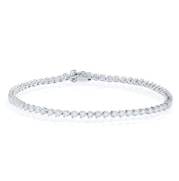 3.06 Ctw 18k White Gold Diamond Tennis Bracelet