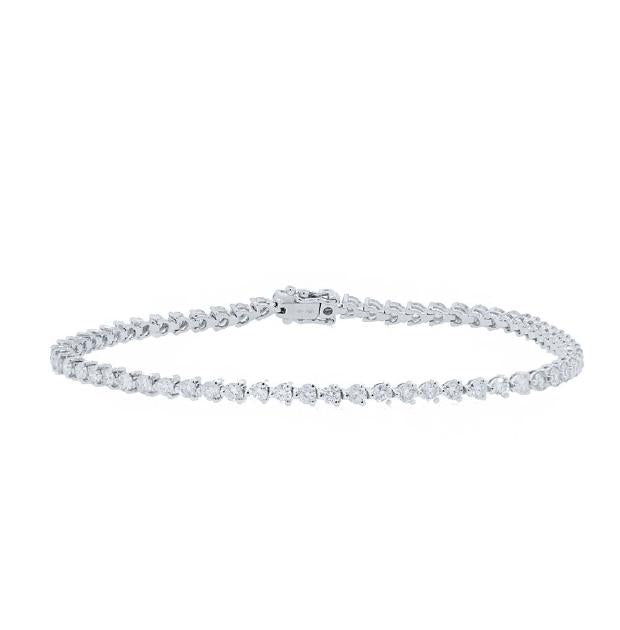 3.76 Ctw 18k White Gold Diamond Tennis Bracelet