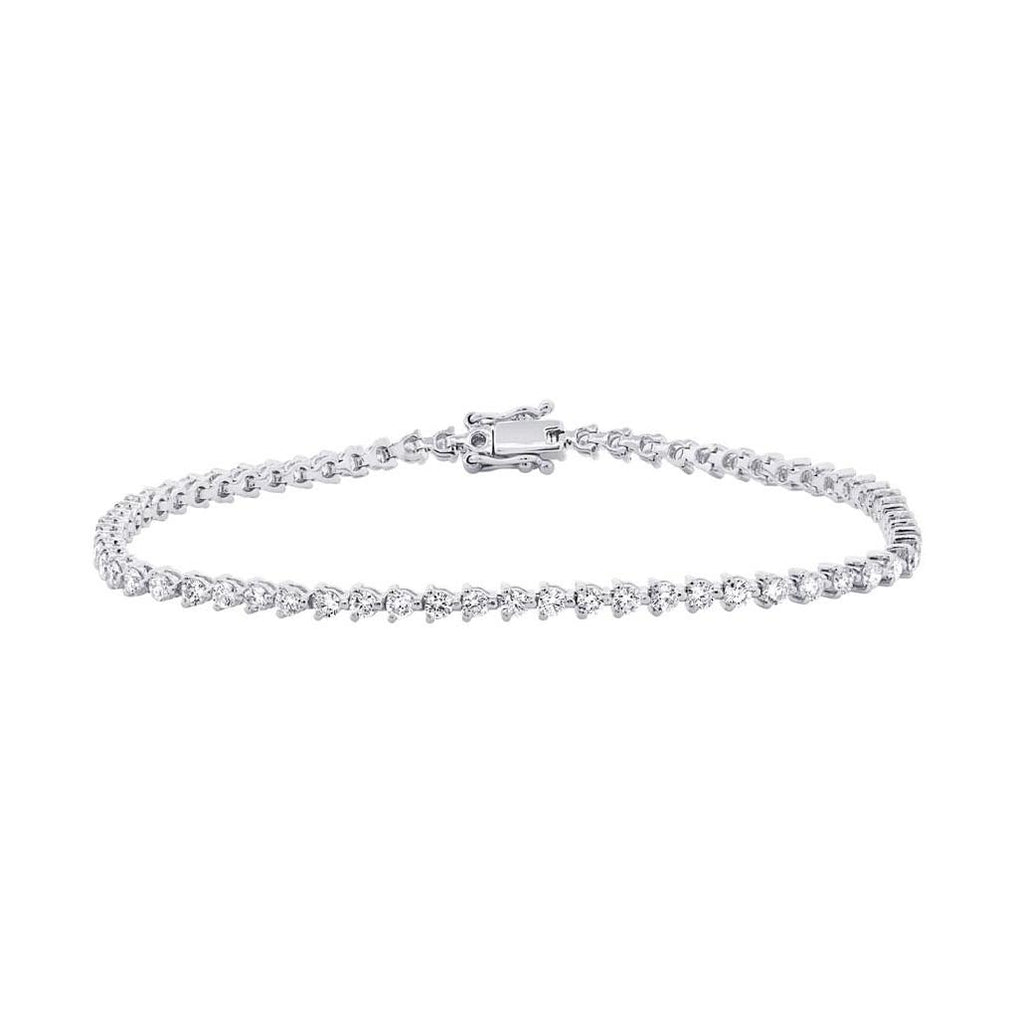 2.71 Ctw 18k White Gold Diamond Tennis Bracelet