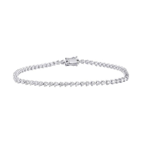 2.71 Ctw 18k White Gold Diamond Tennis Bracelet