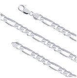 .925 Sterling Silver Flat Figaro Chain 100 (4mm), <b>size: 18</b>