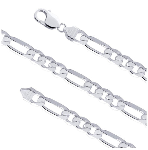 .925 Sterling Silver Flat Figaro Chain 120 (5mm), <b>size: 20</b>