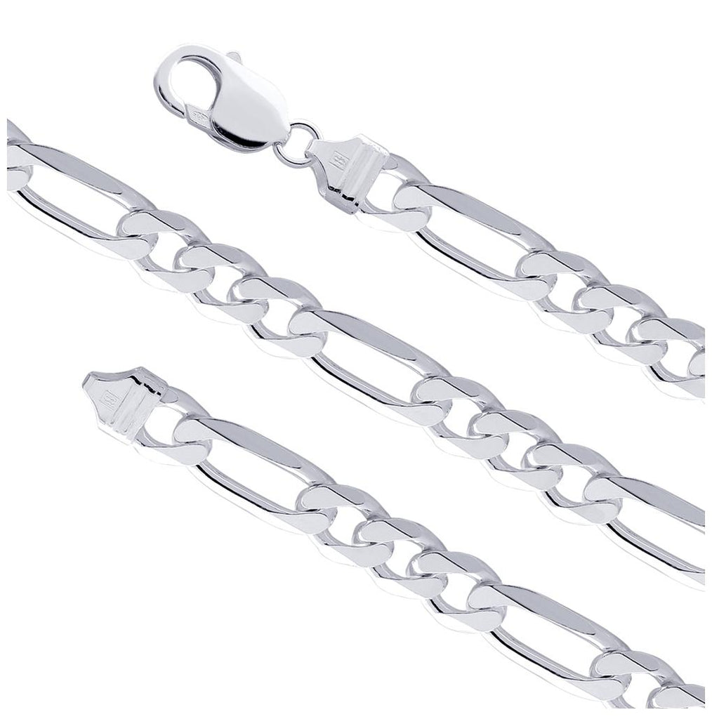 .925 Sterling Silver Flat Figaro Chain 150 (5.5mm), <b>size: 7</b>