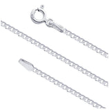 .925 Sterling Silver Flat Curb Chain 050 (1.75mm), <b>size: 16</b>