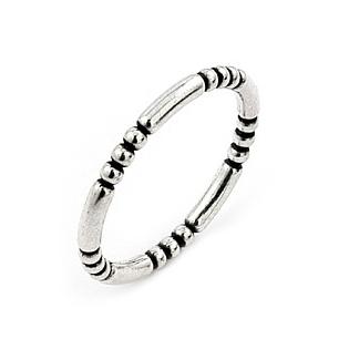 .925 Sterling Silver Plain Silver Decorated Stackable Band Ring (size 3-8), <b>size: 6</b>