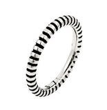 .925 Sterling Silver Plain Silver Striped Stackable Band (size 4-8), <b>size: 7</b>