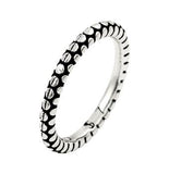 .925 Sterling Silver Plain Silver Circle Pattern Stackable Band Ring, <b>size: 5</b>