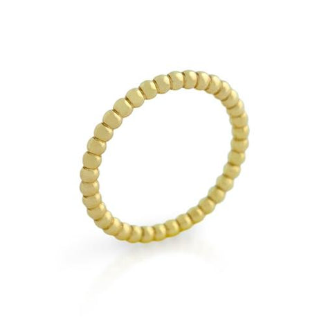 .925 Sterling Silver Gold Plated Bead Design Stackable Band (size 5-8), <b>size: Gd</b>