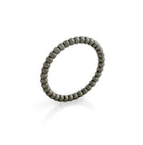 .925 Sterling Silver Black Rhodium Plated Bead Design Stackable Band (size 9-12), <b>size: Bk</b>