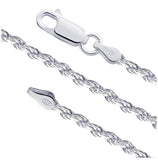 .925 Sterling Silver Diamond Cut Rope 050 Chain (2.5mm), <b>size: 20</b>